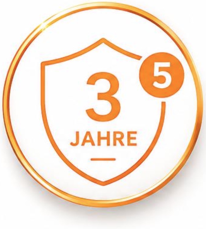 3 Jahre Gewährleistung (optional 5 Jahre bei Comfort)