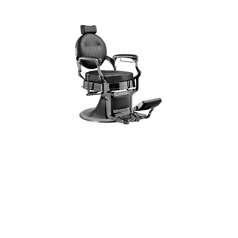CAESAR + BLACK - Friseurstuhl Bedienstuhl Friseursessel Coiffeurstuhl schwarz