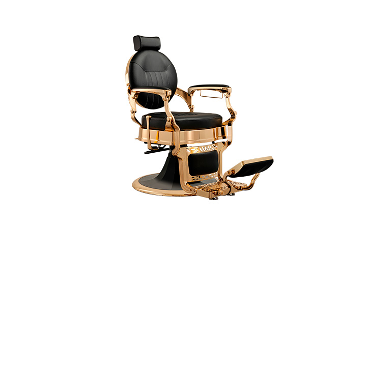 CAESAR + GOLD - Friseurstuhl Bedienstuhl Friseursessel Coiffeurstuhl schwarz