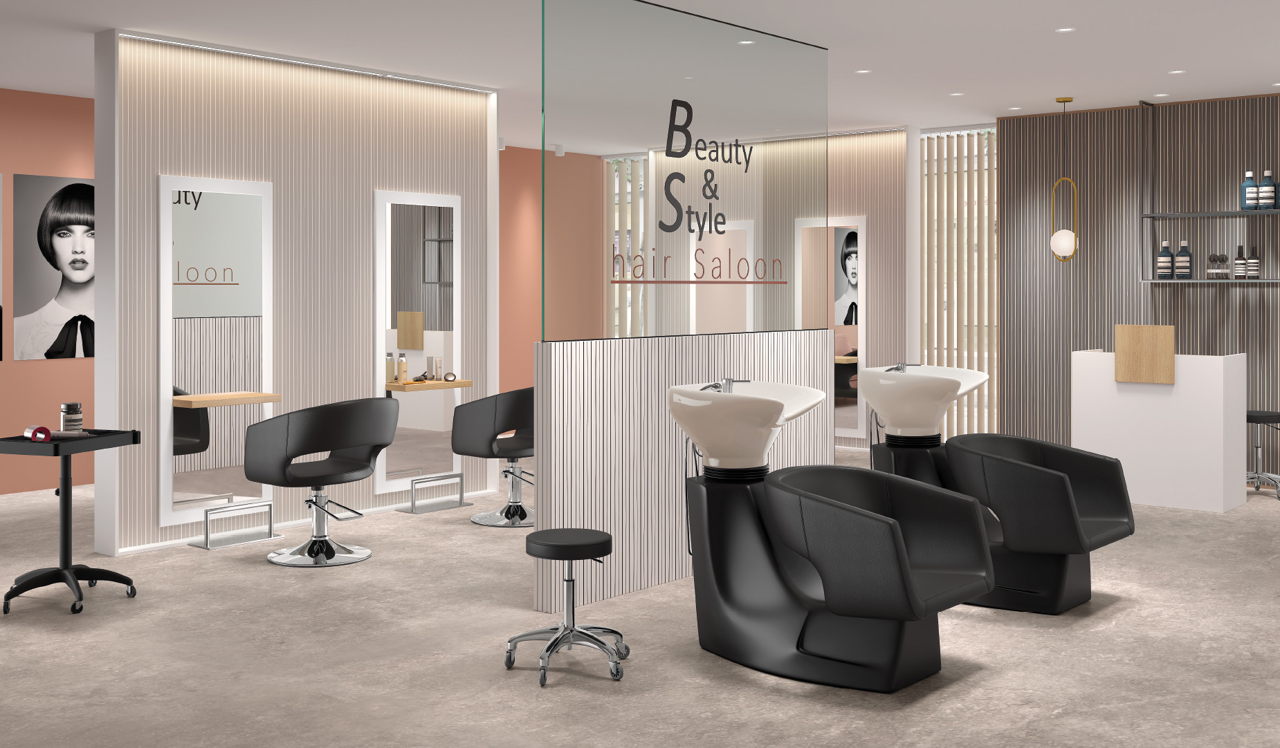 Coral Hair Salon – Eleganter Friseursalon in warmen Korallentönen