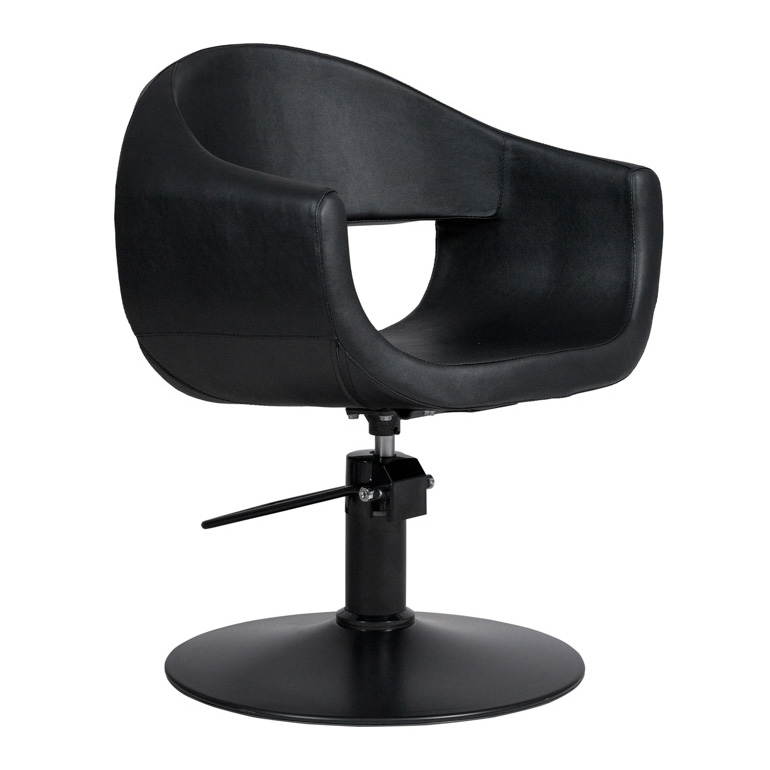 GLAM - Friseurstuhl Bedienstuhl Friseursessel Coiffeurstuhl schwarz rundbasis