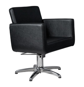 CHIC E - Friseurstuhl Bedienstuhl Friseursessel Coiffeurstuhl schwarz sternbasis