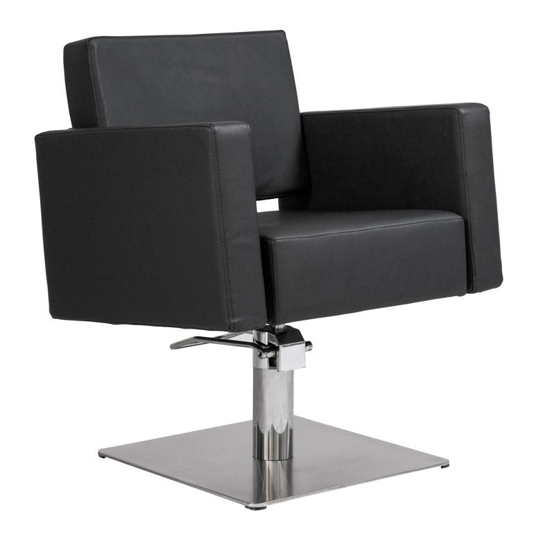 FLIRTY - Friseurstuhl Bedienstuhl Friseursessel Coiffeurstuhl schwarz quadratbasis