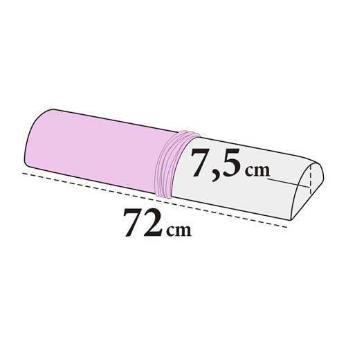 Bezug für Kniestütze halbrund Maxi – Velour, 100% Baumwolle, waschbar, 7,5×72 cm