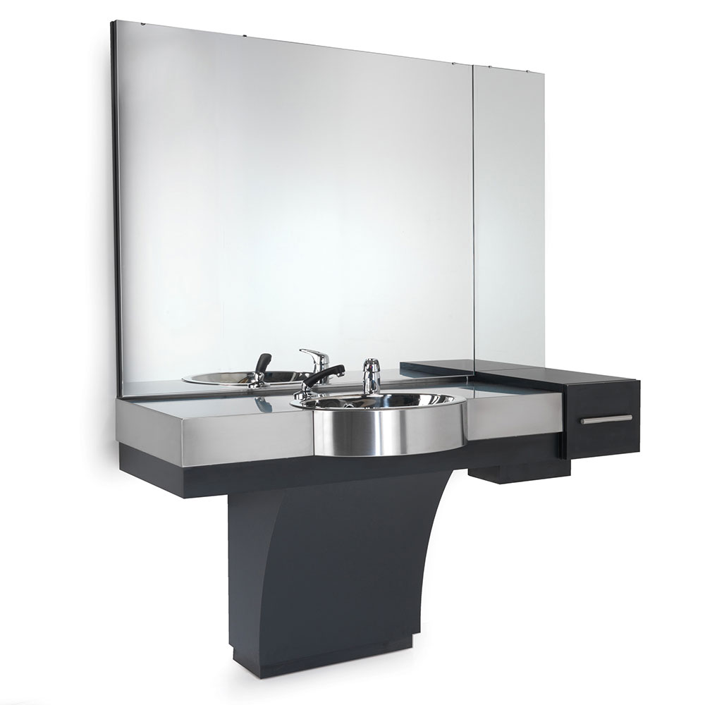Duke – Barbier-Stylingstation mit kratzfester Edelstahl-Arbeitsplatte