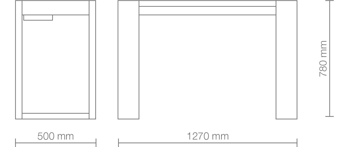Modularer Maniküre-Tisch 'Living', kompakt, 2 Oberflächen, Kabelkanal, erweiterbar
