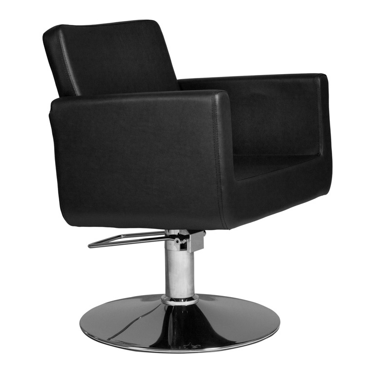CHIC R - Friseurstuhl Bedienstuhl Friseursessel Coiffeurstuhl schwarz rundbasis