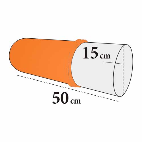 Bezug für Knierolle - Velour, 100% Baumwolle, waschbar, für 15x50 cm Rollen