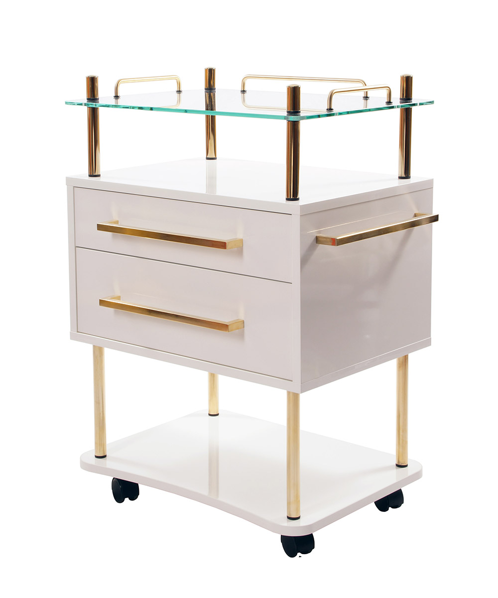 Beistelltisch Luxury 2 weiß Gold Edition 999er Feingold