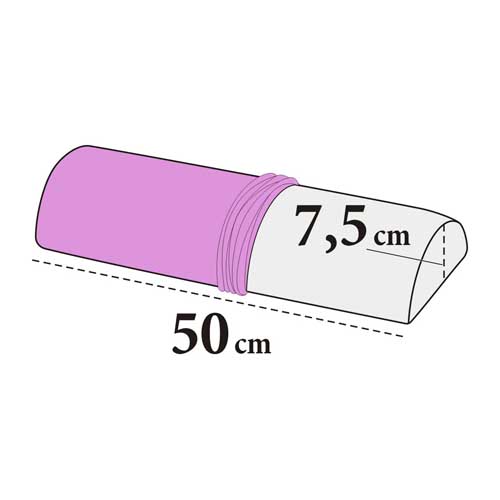 Bezug für Kniestütze halbrund – Velour, 100% Baumwolle, waschbar, 7,5×50 cm