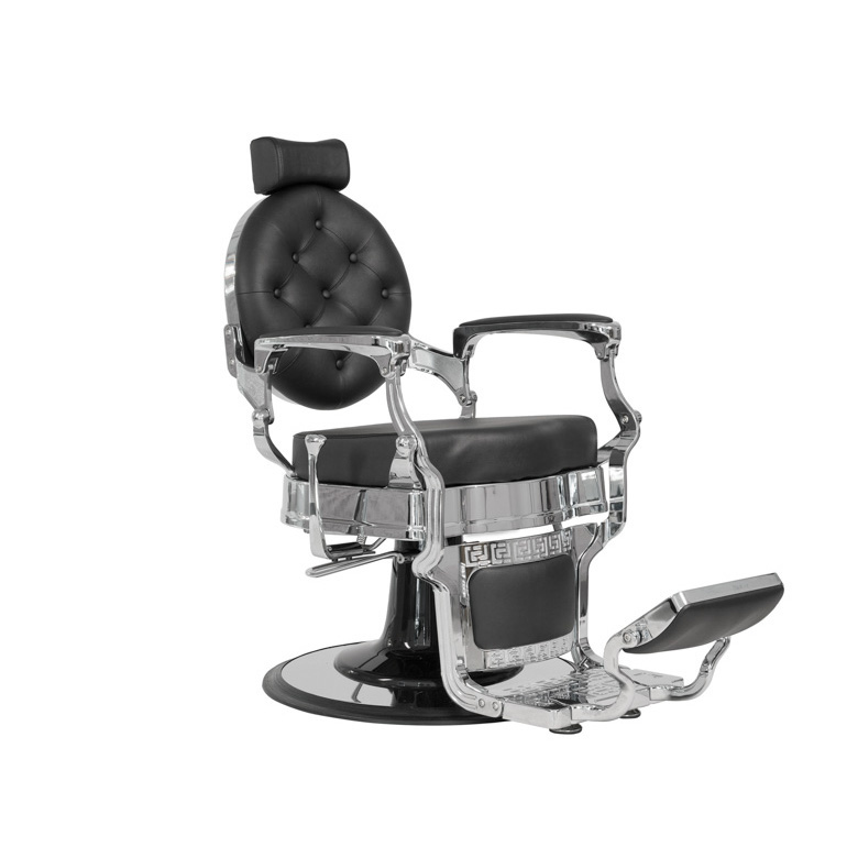 BUZZ SILVER - Friseurstuhl Bedienstuhl Friseursessel Coiffeurstuhl schwarz