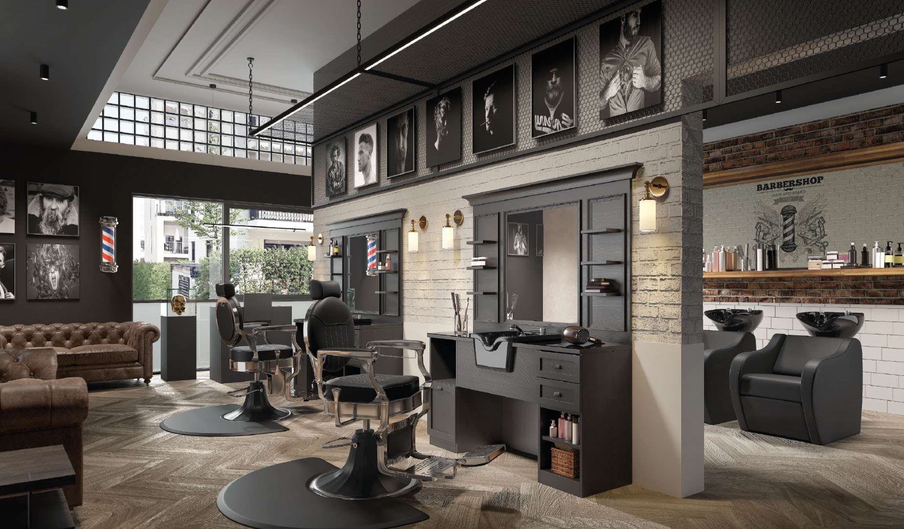 Ignition Barber Shop – Klassischer Barbershop in Schwarz und warmen Tönen