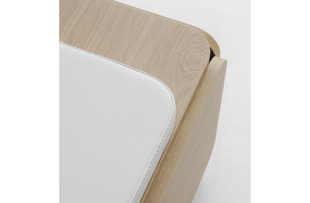 Nat Sofa Bench Sitzbank Melamin-Gesichtsboard, 10 Oberflächen, SKAI-Sitze in 12 Farben, stabil