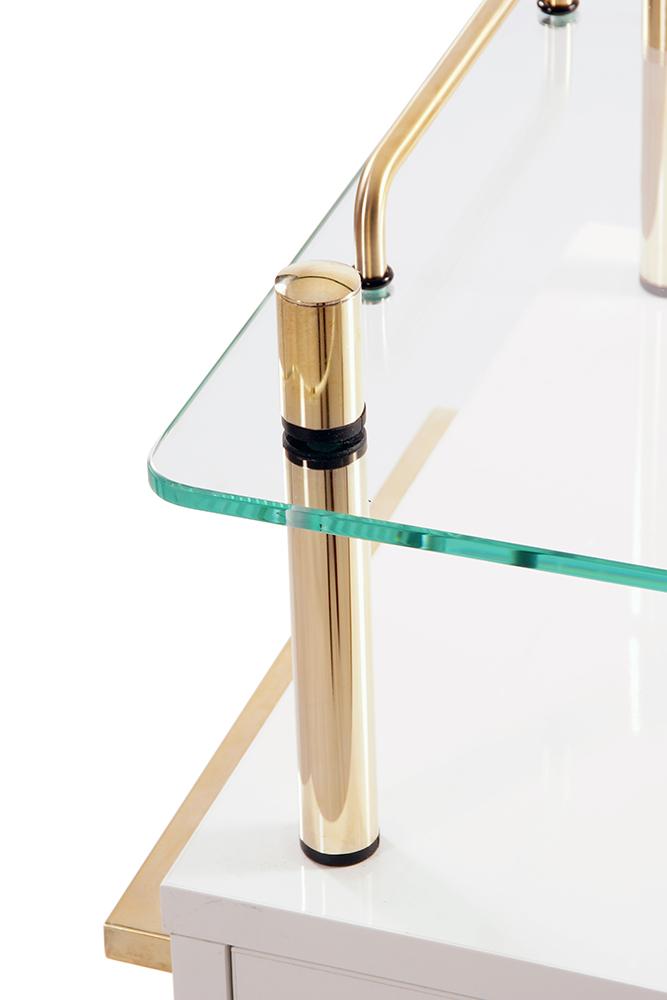 Beistelltisch Luxury 2 weiß Gold Edition 999er Feingold