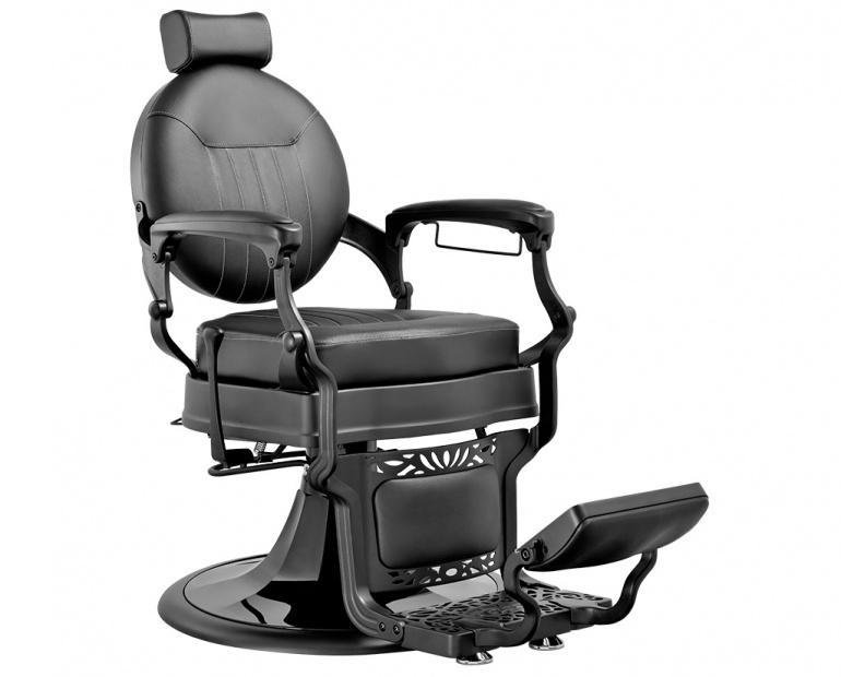 CAESAR + MERCURY - Friseurstuhl Bedienstuhl Friseursessel Coiffeurstuhl schwarz