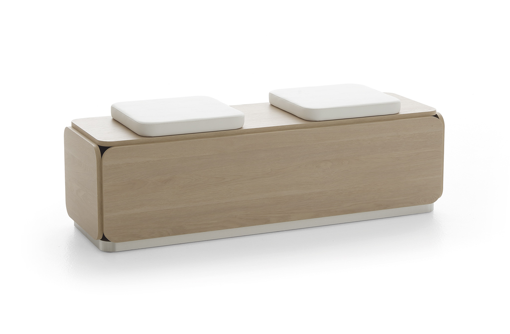 Nat Sofa Bench Sitzbank Melamin-Gesichtsboard, 10 Oberflächen, SKAI-Sitze in 12 Farben, stabil