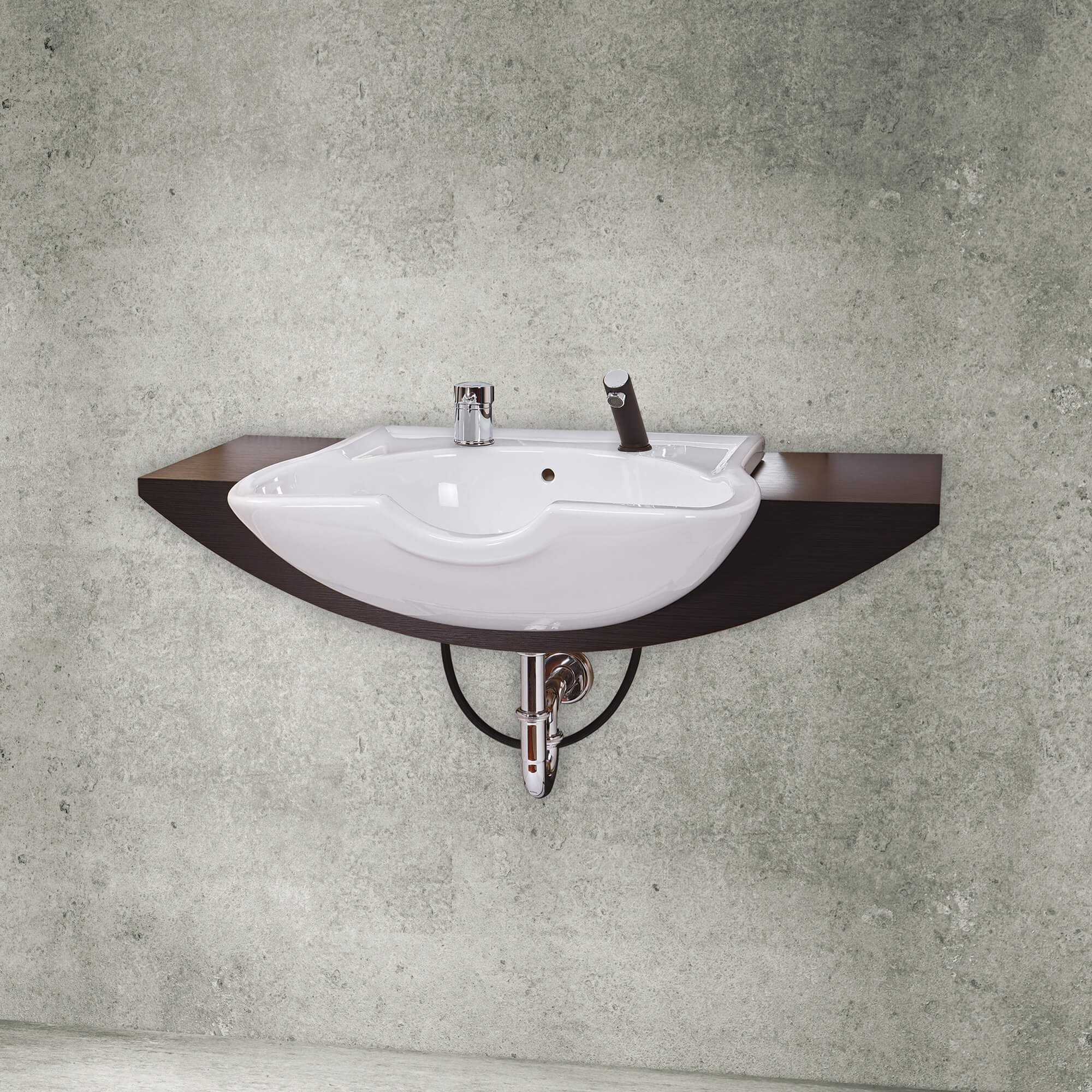 Barber Waschbecken "Contura Barbers Point" mit Ablage –  Wandmontage modern