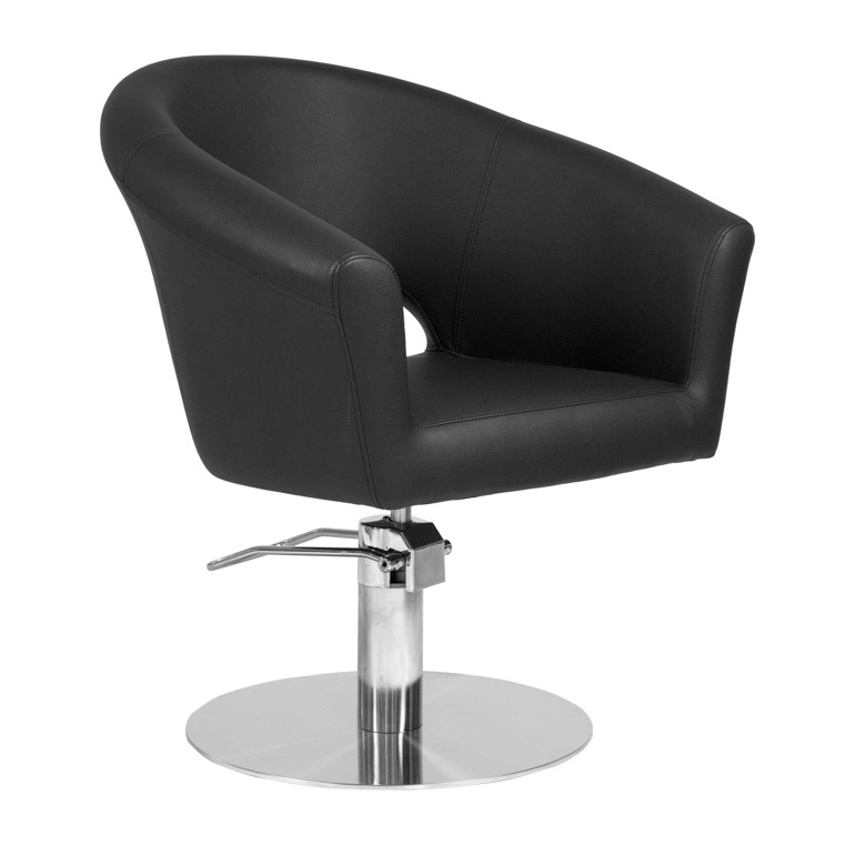 COSMO - Friseurstuhl Bedienstuhl Friseursessel Coiffeurstuhl schwarz rundbasis