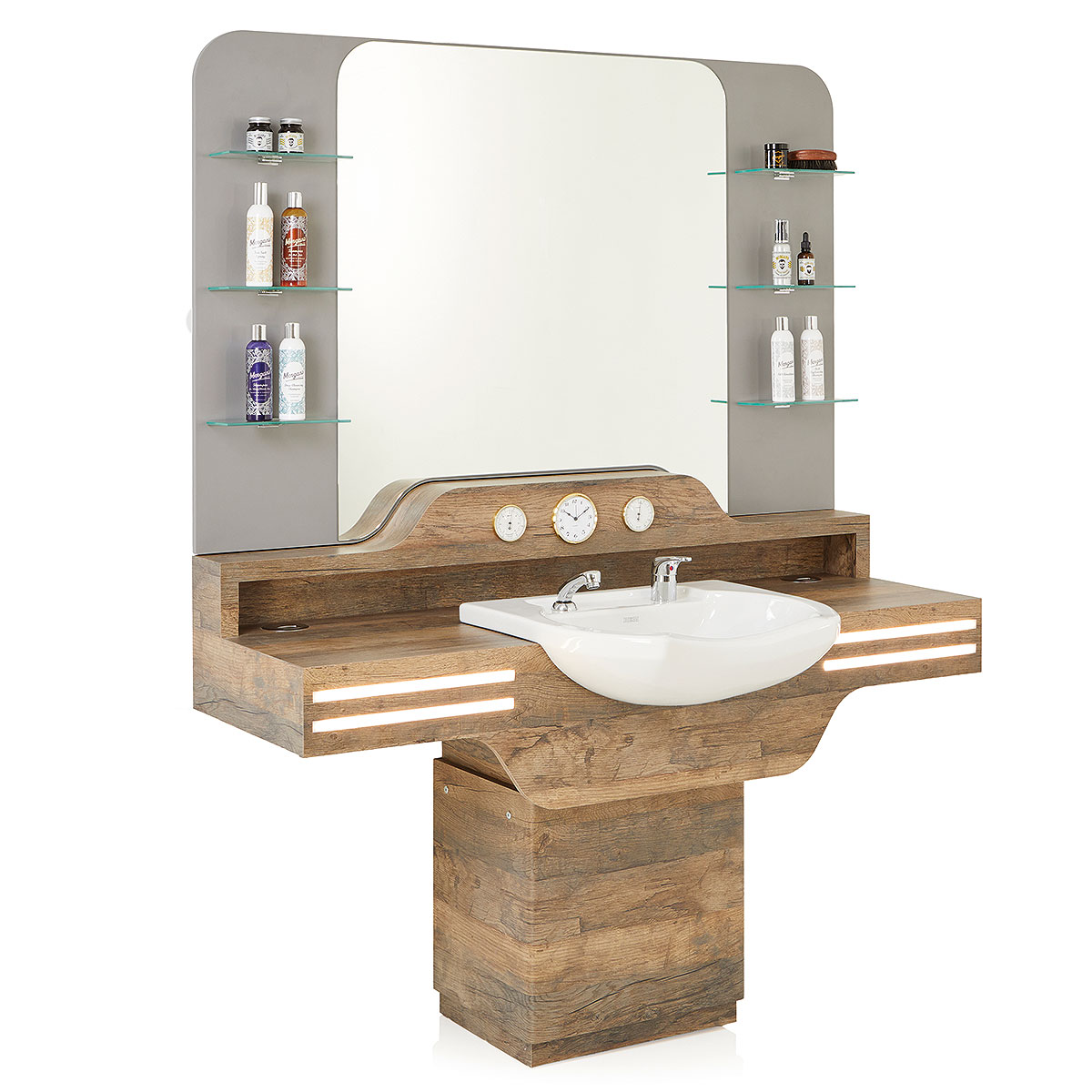 Cadillac – Barbier-Spiegelstation mit LED-Beleuchtung