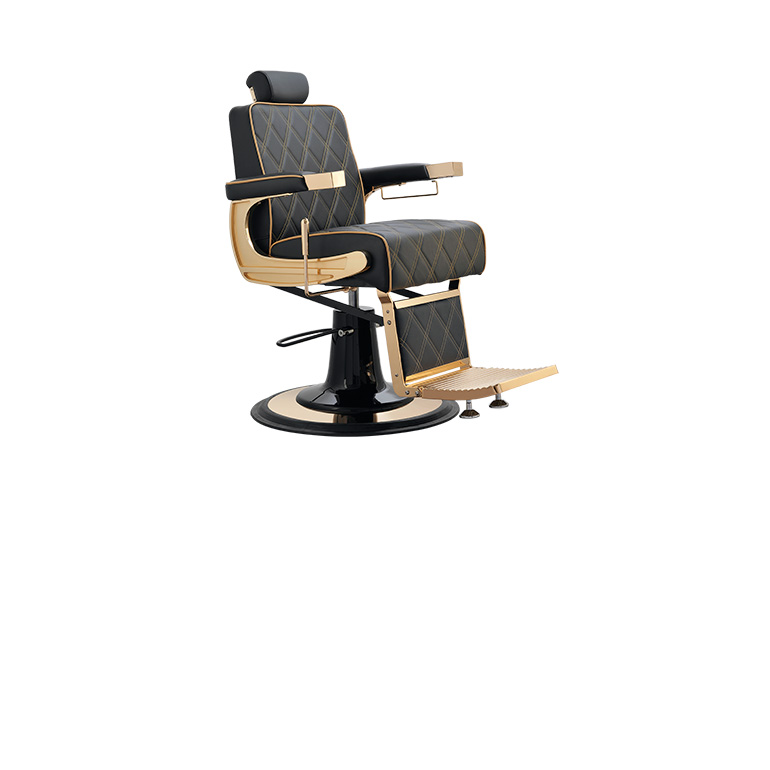 CREW GOLD - Friseurstuhl Bedienstuhl Friseursessel Coiffeurstuhl schwarz