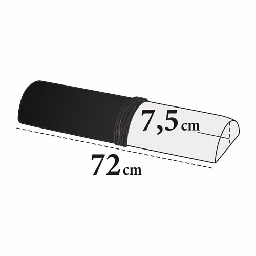 Bezug für Kniestütze halbrund Maxi - Velour, 100% Baumwolle, waschbar, 7,5x72 cm
