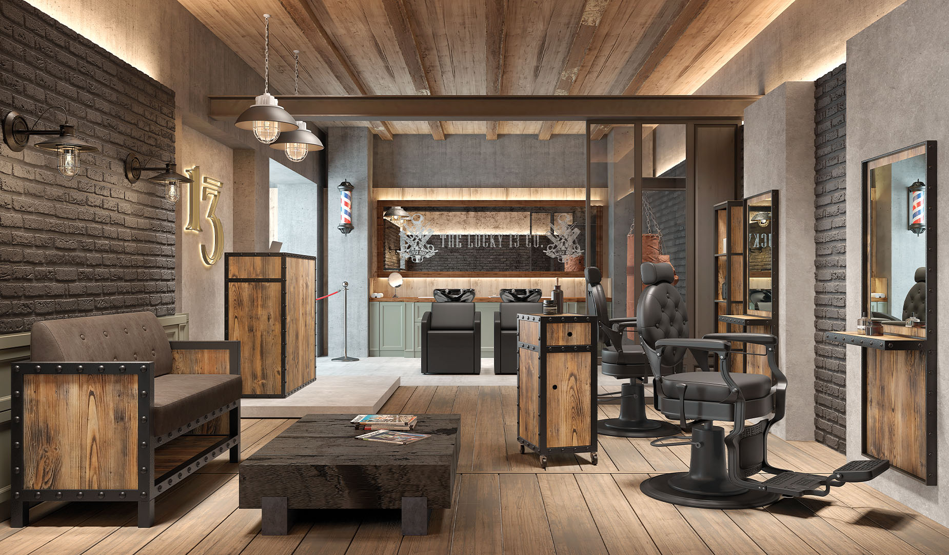 Shadow Barber Shop – Klassisch-moderner Barbershop mit Holz