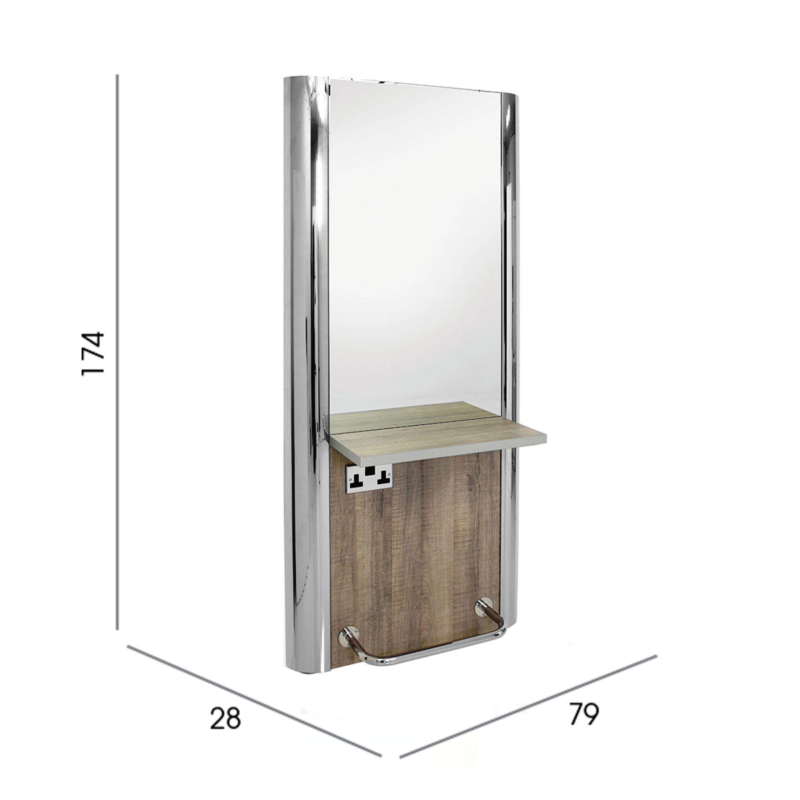 Cornell – Stylingstation mit verchromter Fußstütze