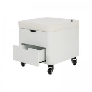 Cosy Kosmetik- und Pedikürhocker mit Schubladen  weiß, PU-Bezug