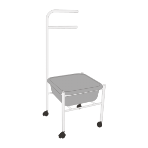 Fußwannenwagen – rollbar, Stahlrohr-Gestell, mit Handtuchhalter, inkl. Wanne