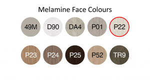 NAT Empfangsntheke mit Melamingesicht, 10 Oberflächen, Schublade, Kabeleintritt, oberes Regal