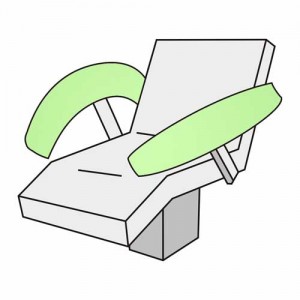 Armlehnenbezug Maxi – Velour, 100% Baumwolle, Klettverschluss, waschbar