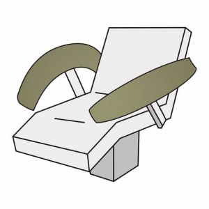 Armlehnenbezug Maxi – Velour, 100% Baumwolle, Klettverschluss, waschbar