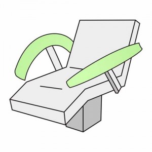 Armlehnenbezug Medium – Velour, 100% Baumwolle, Klettverschluss, waschbar, 40–70 cm