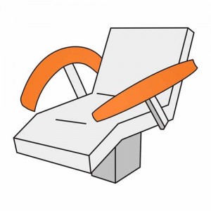 Armlehnenbezug Medium – Velour, 100% Baumwolle, Klettverschluss, waschbar, 40–70 cm