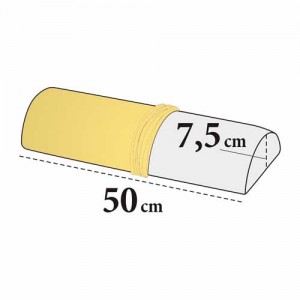 Bezug für Kniestütze halbrund – Velour, 100% Baumwolle, waschbar, 7,5×50 cm