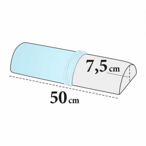 Bezug für Kniestütze halbrund – Velour, 100% Baumwolle, waschbar, 7,5×50 cm