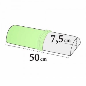 Bezug für Kniestütze halbrund – Velour, 100% Baumwolle, waschbar, 7,5×50 cm