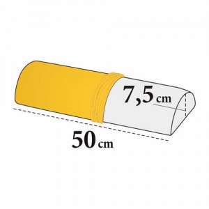 Bezug für Kniestütze halbrund – Velour, 100% Baumwolle, waschbar, 7,5×50 cm