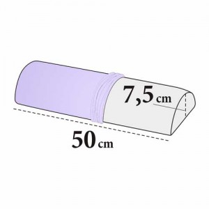 Bezug für Kniestütze halbrund – Velour, 100% Baumwolle, waschbar, 7,5×50 cm