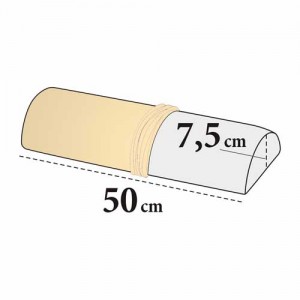 Bezug für Kniestütze halbrund – Velour, 100% Baumwolle, waschbar, 7,5×50 cm