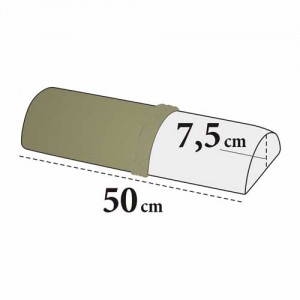 Bezug für Kniestütze halbrund – Velour, 100% Baumwolle, waschbar, 7,5×50 cm