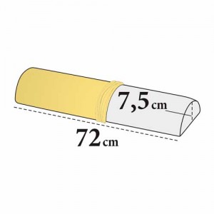 Bezug für Kniestütze halbrund Maxi – Velour, 100% Baumwolle, waschbar, 7,5×72 cm