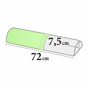 Bezug für Kniestütze halbrund Maxi – Velour, 100% Baumwolle, waschbar, 7,5×72 cm