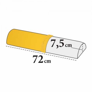 Bezug für Kniestütze halbrund Maxi – Velour, 100% Baumwolle, waschbar, 7,5×72 cm