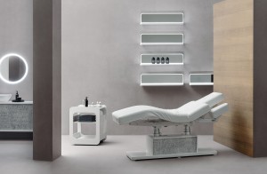 CLAIR Elektrisches Massagebett 4 Motoren, Matt White, verstellbare Armlehnen, flexible Optionen